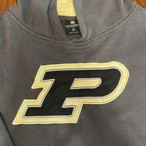 Purdue youth XL Colosseum Gray hooded Sweatshirt, teen, trendy